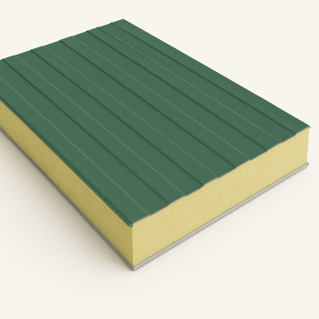 Стеновая сэндвич-панель с минеральной ватой 60 мм RAL 9006 в наличии в Северодвинске